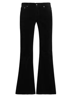 Вельветовые расклешенные джинсы Jimmy High Low с низкой посадкой Coût De La Liberté, черный