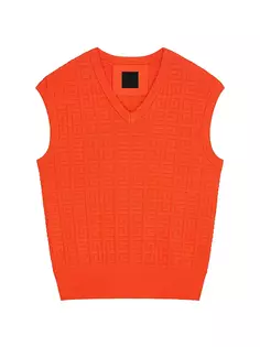 Свитер без рукавов из жаккарда 4G Givenchy, цвет bright orange