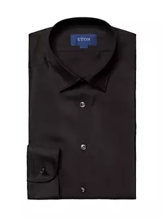 Шелковая рубашка узкого кроя Eton, черный