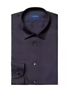 Шелковая классическая рубашка узкого кроя Eton, синий