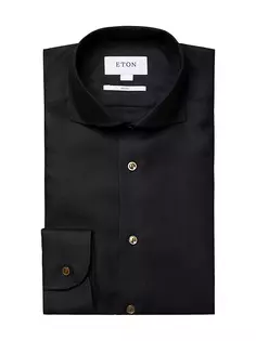 Шерстяная классическая рубашка современного кроя Eton, синий