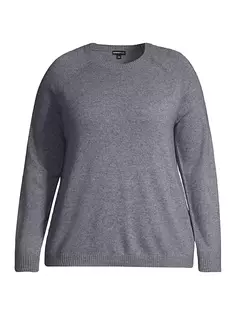 Кашемировый свитер с круглым вырезом больших размеров Minnie Rose, Plus Size, цвет grey shadow