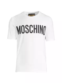 Футболка с круглым вырезом и логотипом Institutional Moschino, белый