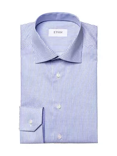 Рубашка в бенгальскую полоску современного кроя Eton, синий