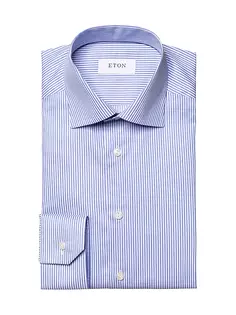 Рубашка приталенного кроя в бенгальскую полоску Eton, синий