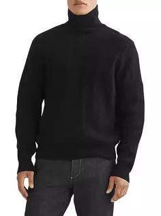 Кашемировый свитер с высоким воротником и узором «елочка» Durham Rag &amp; Bone, черный