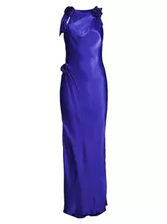 Платье макси Reese из металлизированной тафты Bardot, цвет cobalt