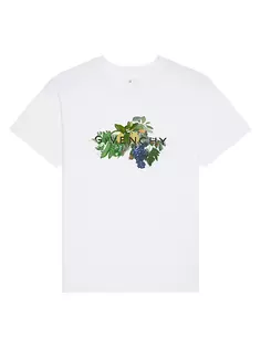 Хлопковая футболка с фруктами и овощами Givenchy, белый