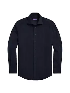 Вельветовая рубашка на пуговицах спереди Ralph Lauren Purple Label, синий
