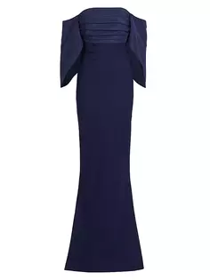 Платье Fumiko с открытыми плечами Chiara Boni La Petite Robe, темно-синий