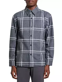 Рубашка Clyfford Waren с оконным стеклом Theory, серый