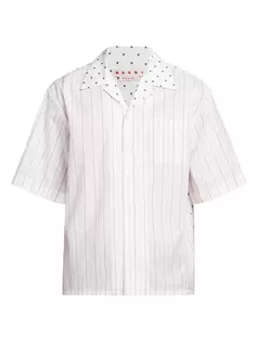 Рубашка Camp в горошек и полоску Marni, цвет lily white
