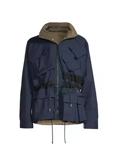 Двусторонняя куртка из матовой тафты Sacai, синий