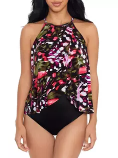 Цельный купальник Flutter Aubrey с тюльпановым краем Magicsuit Swim, Plus Size, черный