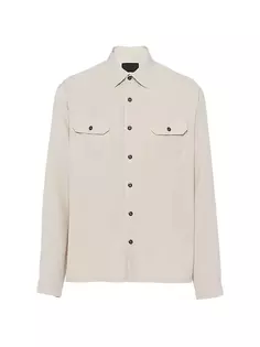 Шелковая рубашка Prada, цвет beige khaki