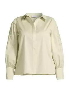 Хлопковая рубашка Devlin с узором пейсли Harshman, Plus Size, цвет soft green