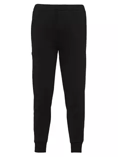 Спортивные штаны с деталями из повторного нейлона Prada, черный