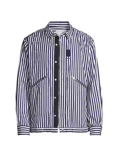 Рубашка из поплина в полоску Thomas Mason Sacai, цвет navy stripe