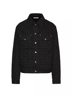 Джинсовая куртка с принтом Toile Iconographe Valentino Garavani, черный