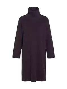 Платье-свитер из смесового хлопка с воротником-воронкой Barbour, цвет coffee bean