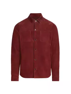 Замшевая куртка-рубашка приталенного кроя Saks Fifth Avenue, цвет anenome