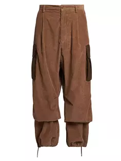 Moncler Мужские свободные вельветовые брюки Moncler, цвет cocoa brown