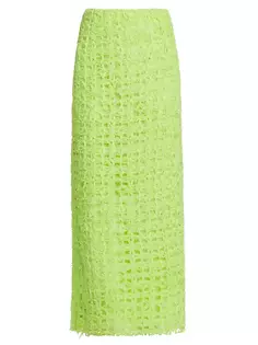 Текстурированная юбка-миди Quintette Aje, цвет light lime green