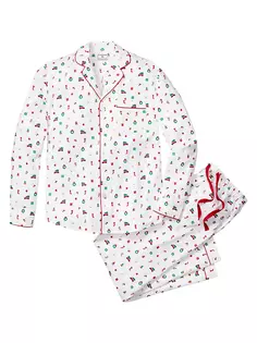 Зимняя пижама с ностальгическим рисунком Petite Plume, белый