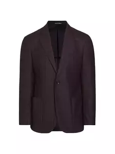 Спортивное пальто в шерстяную клетку G-Line Deco Emporio Armani, фиолетовый