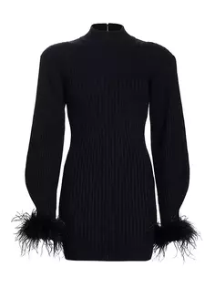 Мини-платье Avery с манжетами и перьями Nonchalant Label, черный