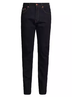 Джинсы узкого кроя с пятью карманами Versace Jeans Couture, индиго