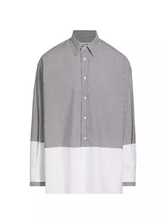 Рубашка с длинными рукавами в полоску и цветные блоки Mm6 Maison Margiela, белый