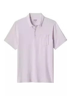 Рубашка-поло из смесового хлопка Slub Rhone, цвет pale lavender