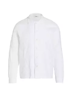 Рубашка из хлопка и льна с вышивкой Village Garden Bode, белый