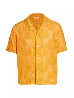 Кружевная рубашка с подсолнухом Bode, золотой