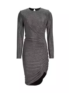Мини-платье Cyrus Shimmer со сборками Veronica Beard, цвет gunmetal