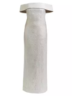 Текстурированное платье Mona с открытыми плечами Mestiza New York, цвет silver