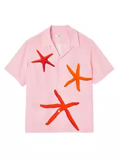 Рубашка с принтом морской звезды Sandro, розовый