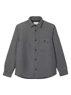Хлопковая верхняя рубашка с длинными рукавами Lacoste, цвет noir