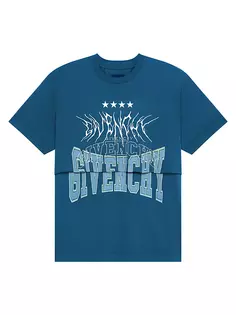 Двухслойная футболка из джерси с логотипом Givenchy, синий