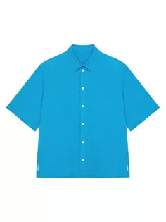 Рубашка свободного кроя из поплина 4G Givenchy, синий