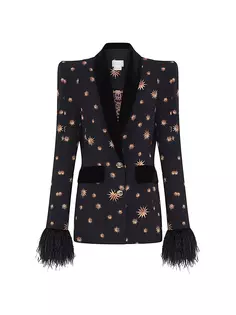 Однобортный пиджак с принтом Camilla, цвет soul of a star gazer