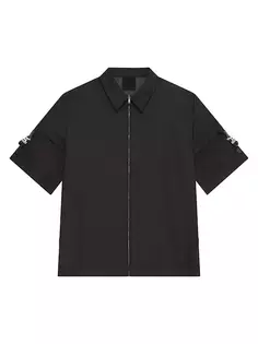 Рубашка свободного кроя на молнии из технической ткани с пряжками Givenchy, черный