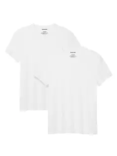 Двухкомпонентная футболка с круглым вырезом из смесового хлопка Tommy John, белый
