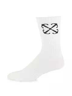 Носки из хлопковой смеси с логотипом Off-White, цвет ivory black