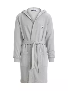 Флисовый халат с капюшоном Polo Ralph Lauren, серый