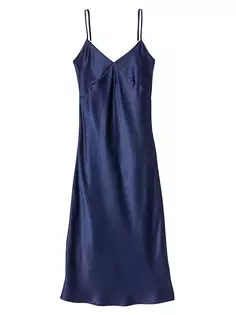 Шелковое ночное платье Cosette Petite Plume, темно-синий
