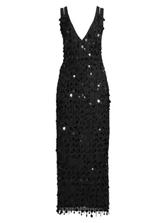 Платье миди с пайетками и бисером One33 Social, черный
