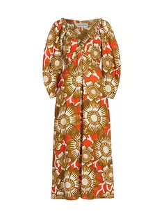 Платье макси с V-образным вырезом и цветочным принтом Ophelia Mara Hoffman, мультиколор
