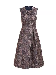 Жаккардовое платье миди Rhoda с абстрактным узором Kay Unger, цвет dark midnight